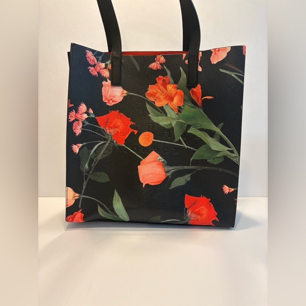 New Ted Baker Flircon Womens Floral Print Large Icon Tote bag - Faux Leather - Picture 3 of 9